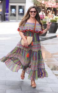 Kelly Brook in a Patterned Dress