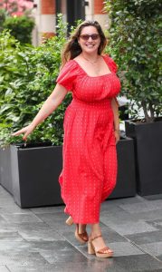 Kelly Brook in a Red Dress