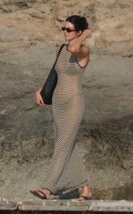 Kendall Jenner in a Striped Dress