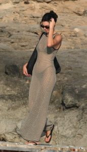 Kendall Jenner in a Striped Dress