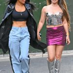 Tulisa Contostavlos in a Black Top Heading to Manchester Pride with Michelle McKenna in Manchester 08/24/2024