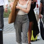 Ursula Corbero in a White Top Arrives at Marco Polo Airport in Venice 08/28/2024