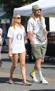 Amber Valletta in a White Tee