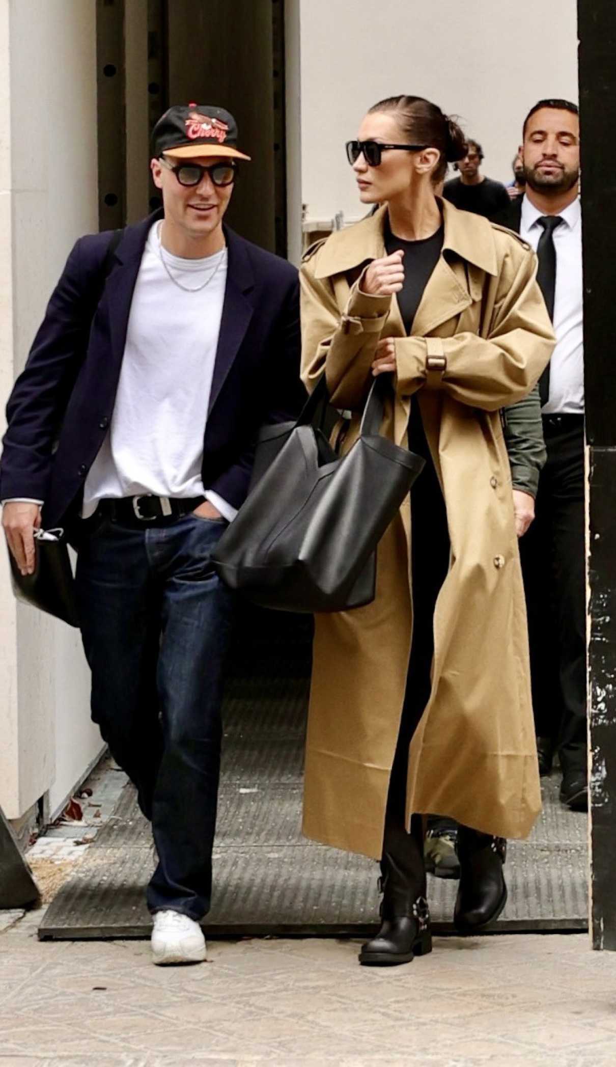 Bella Hadid in a Beige Trench Coat