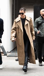 Bella Hadid in a Beige Trench Coat