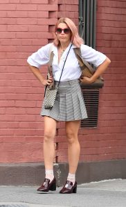 Busy Philipps in a Grey Mini Skirt