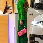 Jennifer Lopez in a Green Dress Arrives at Her Office in Los Angeles 09/04/2024