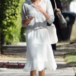 Kaia Gerber in a White Skirt Arrives at the Matrix Theatre in West Hollywood 09/06/2024