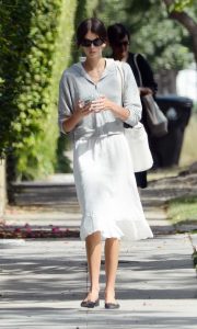 Kaia Gerber in a White Skirt