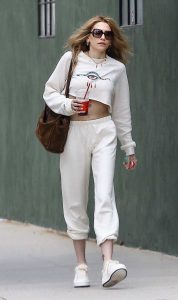 Paris Jackson in a White Sweatsuit