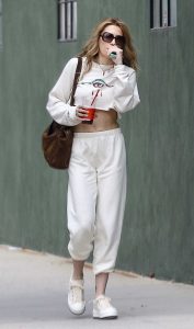 Paris Jackson in a White Sweatsuit