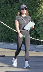 Lucy Hale in a Black Tee