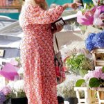 Vanessa Feltz in a Patterned Dress Was Seen while Treating Herself for Some Matching Flowers Out in London 08/31/2024