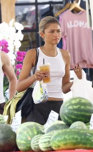 Zendaya in a White Tank Top