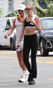 Candice Swanepoel in a Black Sports Bra