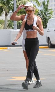 Candice Swanepoel in a Black Sports Bra