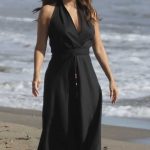 Eva Longoria in a Black Dress Does a Photoshoot on the Beach in Marbella 10/25/2024