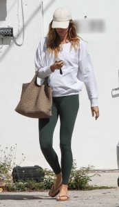 Gisele Bundchen in a White Sweatshirt