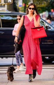 Irina Shayk in a Red Dress