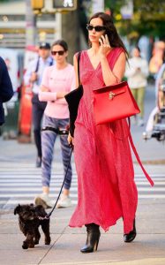 Irina Shayk in a Red Dress