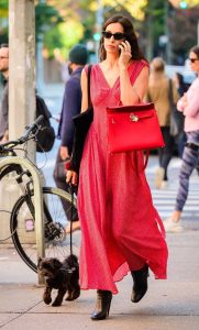 Irina Shayk in a Red Dress