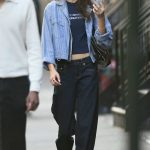 Kaia Gerber in a Blue Denim Jacket Was Seen Out in New York City 10/07/2024