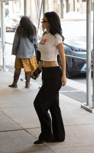 Kylie Jenner in a White Crop Top