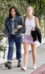 Lily-Rose Depp in a White Tank Top