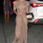 Rocsi Diaz in a Tan Dress Leaves a Vibrant Night Out at Chateau Marmont in Los Angeles 10/04/2024