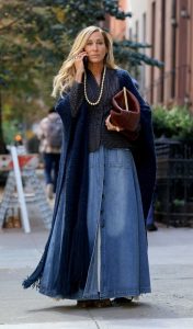 Sarah Jessica Parker in a Blue Cardigan