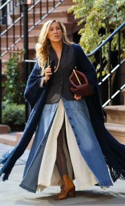 Sarah Jessica Parker in a Blue Cardigan