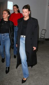 Sofia Richie in a Black Coat