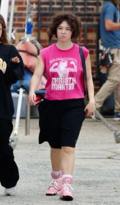 Sydney Sweeney in a Pink Tee