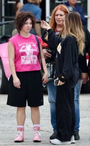 Sydney Sweeney in a Pink Tee