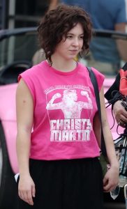 Sydney Sweeney in a Pink Tee