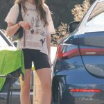 Alison Brie in a Black Spandex Shorts Visits Lazy Acres Market in Los Feliz 10/29/2024