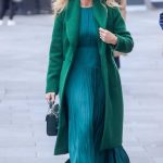 Amanda Holden in a Green Coat Leaves the Heart Radio in London 11/28/2024