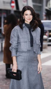 Barbara Ronchi in a Grey Ensemble