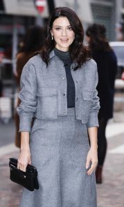 Barbara Ronchi in a Grey Ensemble