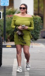 Brittany Cartwright in an Olive Dress