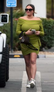 Brittany Cartwright in an Olive Dress