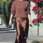 Caylee Cowan in a Brown Sweater Out for Lunch at All Time in Los Feliz 11/19/2024