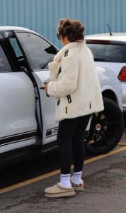 Charlotte Dawson in a White Fur Coat