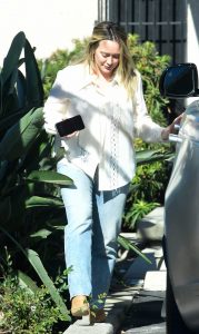 Hilary Duff in a White Blouse