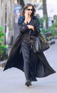 Irina Shayk in a Black Trench Coat