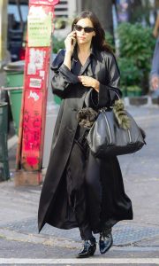 Irina Shayk in a Black Trench Coat