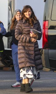 Jennifer Garner in a Brown Puffer Coat