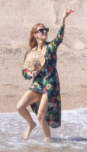 Jessica Chastain in a Floral Dress