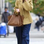 Katie Holmes in a Yellow Blazer Was Seen Out in New York 11/10/2024