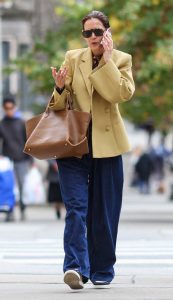 Katie Holmes in a Yellow Blazer